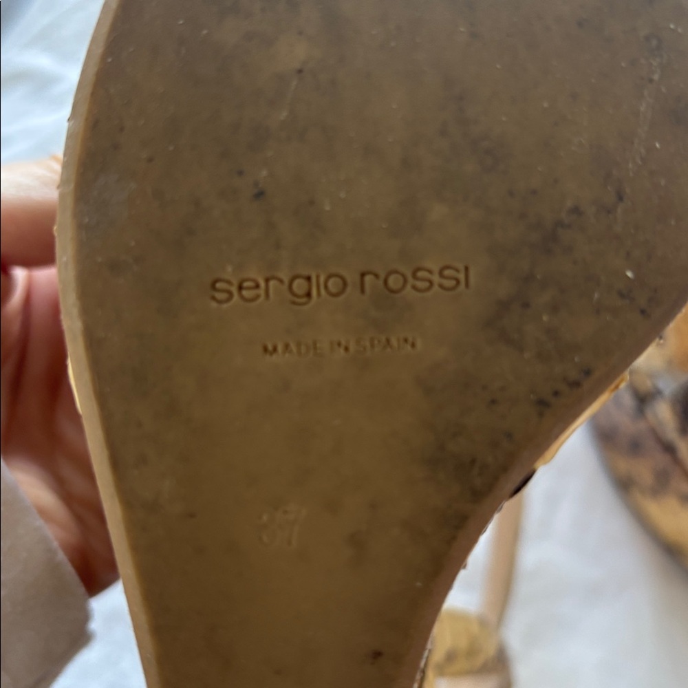 Sergio Rossi Snakeskin Platform Wedge heels - Picture 4 of 4